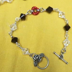Crystal Red Rosette Bracelet!